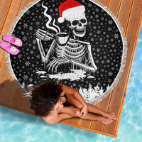 Skeleton Santa Claus Beach Blanket Scary Skeleton Santa Claus Coming - Wonder Print Shop