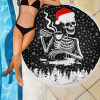 Skeleton Santa Claus Beach Blanket Scary Skeleton Santa Claus Coming - Wonder Print Shop