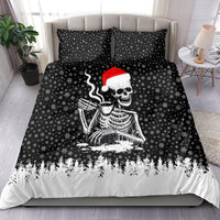 Skeleton Santa Claus Bedding Set Scary Skeleton Santa Claus Coming - Wonder Print Shop