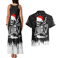 Skeleton Santa Claus Couples Matching Tank Maxi Dress and Hawaiian Shirt Scary Skeleton Santa Claus Coming - Wonder Print Shop