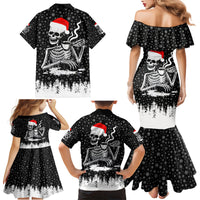 Skeleton Santa Claus Family Matching Mermaid Dress and Hawaiian Shirt Scary Skeleton Santa Claus Coming - Wonder Print Shop
