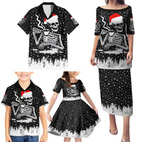 Skeleton Santa Claus Family Matching Puletasi Dress and Hawaiian Shirt Scary Skeleton Santa Claus Coming - Wonder Print Shop