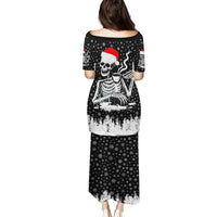 Skeleton Santa Claus Family Matching Puletasi Dress and Hawaiian Shirt Scary Skeleton Santa Claus Coming - Wonder Print Shop
