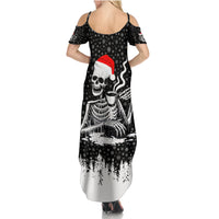 Skeleton Santa Claus Family Matching Summer Maxi Dress and Hawaiian Shirt Scary Skeleton Santa Claus Coming - Wonder Print Shop