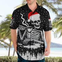 Skeleton Santa Claus Hawaiian Shirt Scary Skeleton Santa Claus Coming - Wonder Print Shop