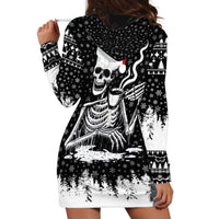 Skeleton Santa Claus Hoodie Dress Scary Skeleton Santa Claus Coming - Wonder Print Shop