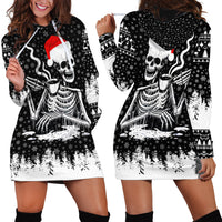 Skeleton Santa Claus Hoodie Dress Scary Skeleton Santa Claus Coming - Wonder Print Shop