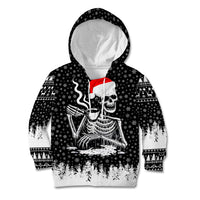 Skeleton Santa Claus Kid Hoodie Scary Skeleton Santa Claus Coming - Wonder Print Shop