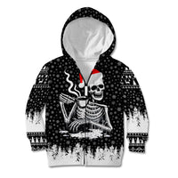 Skeleton Santa Claus Kid Hoodie Scary Skeleton Santa Claus Coming - Wonder Print Shop
