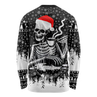 Skeleton Santa Claus Long Sleeve Shirt Scary Skeleton Santa Claus Coming - Wonder Print Shop