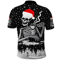 Skeleton Santa Claus Polo Shirt Scary Skeleton Santa Claus Coming - Wonder Print Shop