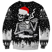 Skeleton Santa Claus Sweatshirt Scary Skeleton Santa Claus Coming - Wonder Print Shop