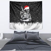Skeleton Santa Claus Tapestry Scary Skeleton Santa Claus Coming - Wonder Print Shop