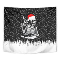 Skeleton Santa Claus Tapestry Scary Skeleton Santa Claus Coming - Wonder Print Shop