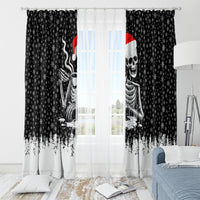 Skeleton Santa Claus Window Curtain Scary Skeleton Santa Claus Coming - Wonder Print Shop