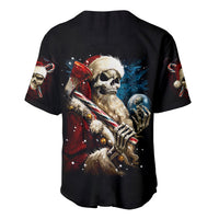 Skeleton Santa Claus Baseball Jersey Santa Claus Is Coming To Town - Wonder Print Shop