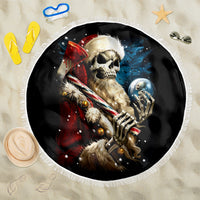 Skeleton Santa Claus Beach Blanket Santa Claus Is Coming To Town - Wonder Print Shop