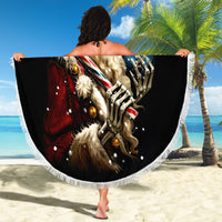 Skeleton Santa Claus Beach Blanket Santa Claus Is Coming To Town - Wonder Print Shop