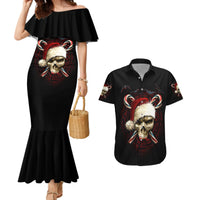 Skeleton Santa Claus Couples Matching Mermaid Dress and Hawaiian Shirt Santa Claus Is Coming To Town - Wonder Print Shop