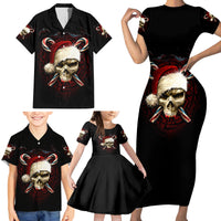 Skeleton Santa Claus Family Matching Short Sleeve Bodycon Dress and Hawaiian Shirt Santa Claus Is Coming To Town - Wonder Print Shop