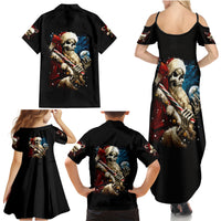 Skeleton Santa Claus Family Matching Summer Maxi Dress and Hawaiian Shirt Santa Claus Is Coming To Town - Wonder Print Shop