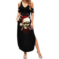 Skeleton Santa Claus Family Matching Summer Maxi Dress and Hawaiian Shirt Santa Claus Is Coming To Town - Wonder Print Shop
