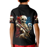 Skeleton Santa Claus Kid Polo Shirt Santa Claus Is Coming To Town - Wonder Print Shop