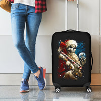 Skeleton Santa Claus Luggage Cover Santa Claus Is Coming To Town - Wonder Print Shop