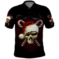 Skeleton Santa Claus Polo Shirt Santa Claus Is Coming To Town - Wonder Print Shop