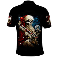 Skeleton Santa Claus Polo Shirt Santa Claus Is Coming To Town - Wonder Print Shop