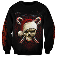 Skeleton Santa Claus Sweatshirt Santa Claus Is Coming To Town - Wonder Print Shop