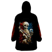 Skeleton Santa Claus Wearable Blanket Hoodie Santa Claus Is Coming To Town - Wonder Print Shop