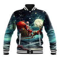 Skeleton Santa Claus Baseball Jacket Santa Claus Is Coming To Town - Wonder Print Shop