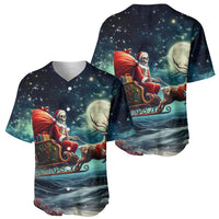 Skeleton Santa Claus Baseball Jersey Santa Claus Is Coming To Town - Wonder Print Shop