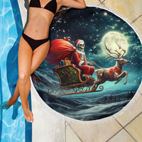 Skeleton Santa Claus Beach Blanket Santa Claus Is Coming To Town - Wonder Print Shop