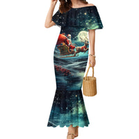 Skeleton Santa Claus Family Matching Mermaid Dress and Hawaiian Shirt Santa Claus Is Coming To Town - Wonder Print Shop