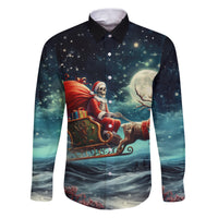 Skeleton Santa Claus Family Matching Puletasi Dress and Hawaiian Shirt Santa Claus Is Coming To Town - Wonder Print Shop