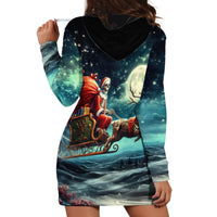 Skeleton Santa Claus Hoodie Dress Santa Claus Is Coming To Town - Wonder Print Shop