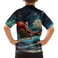Skeleton Santa Claus Kid Hawaiian Shirt Santa Claus Is Coming To Town - Wonder Print Shop