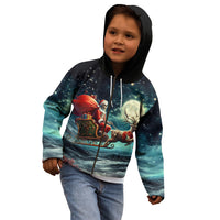 Skeleton Santa Claus Kid Hoodie Santa Claus Is Coming To Town - Wonder Print Shop