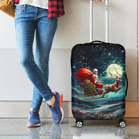 Skeleton Santa Claus Luggage Cover Santa Claus Is Coming To Town - Wonder Print Shop