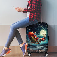 Skeleton Santa Claus Luggage Cover Santa Claus Is Coming To Town - Wonder Print Shop