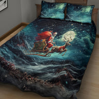 Skeleton Santa Claus Quilt Bed Set Santa Claus Is Coming To Town - Wonder Print Shop