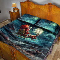 Skeleton Santa Claus Quilt Bed Set Santa Claus Is Coming To Town - Wonder Print Shop