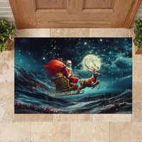 Skeleton Santa Claus Rubber Doormat Santa Claus Is Coming To Town - Wonder Print Shop
