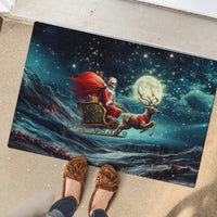 Skeleton Santa Claus Rubber Doormat Santa Claus Is Coming To Town - Wonder Print Shop