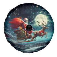 Skeleton Santa Claus Spare Tire Cover Santa Claus Is Coming To Town - Wonder Print Shop