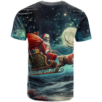 Skeleton Santa Claus T Shirt Santa Claus Is Coming To Town - Wonder Print Shop