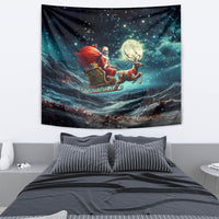 Skeleton Santa Claus Tapestry Santa Claus Is Coming To Town - Wonder Print Shop