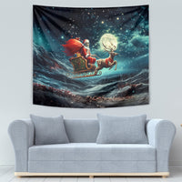 Skeleton Santa Claus Tapestry Santa Claus Is Coming To Town - Wonder Print Shop